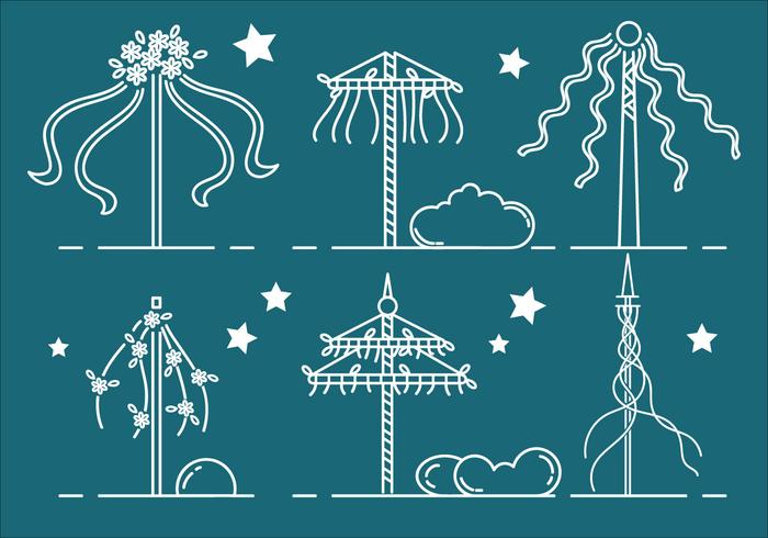 maypole outline vector