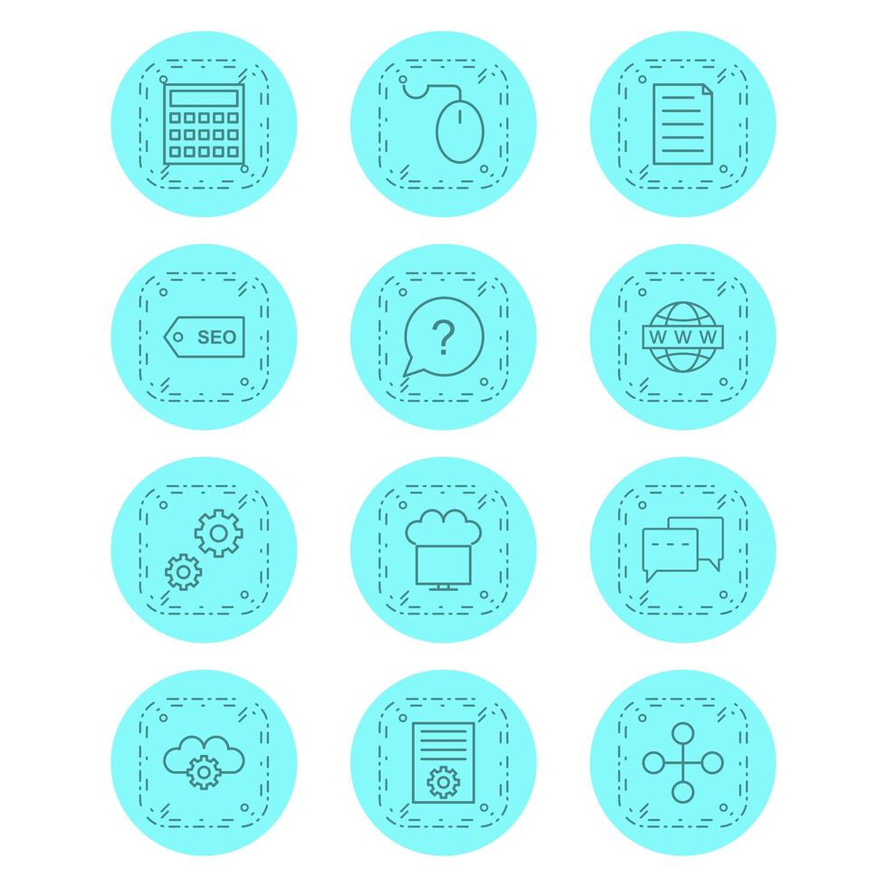set di icone di ottimizzazione dei motori di ricerca per uso personale e commerciale ... vettore
