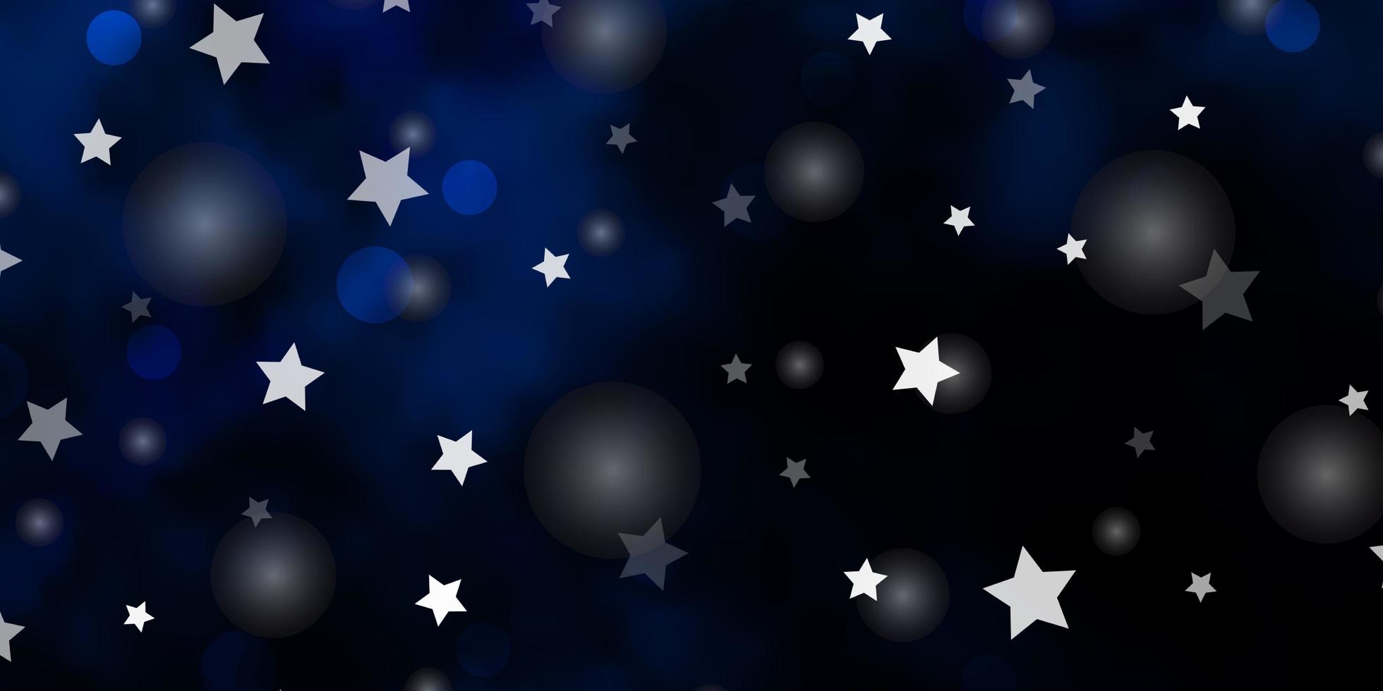 layout vettoriale blu scuro con cerchi, stelle.