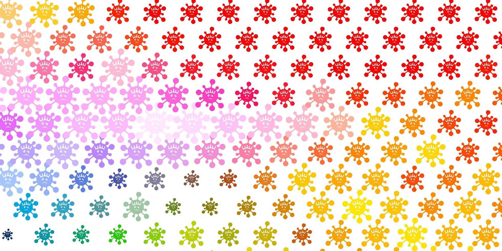 sfondo vettoriale multicolore chiaro con simboli covid-19.