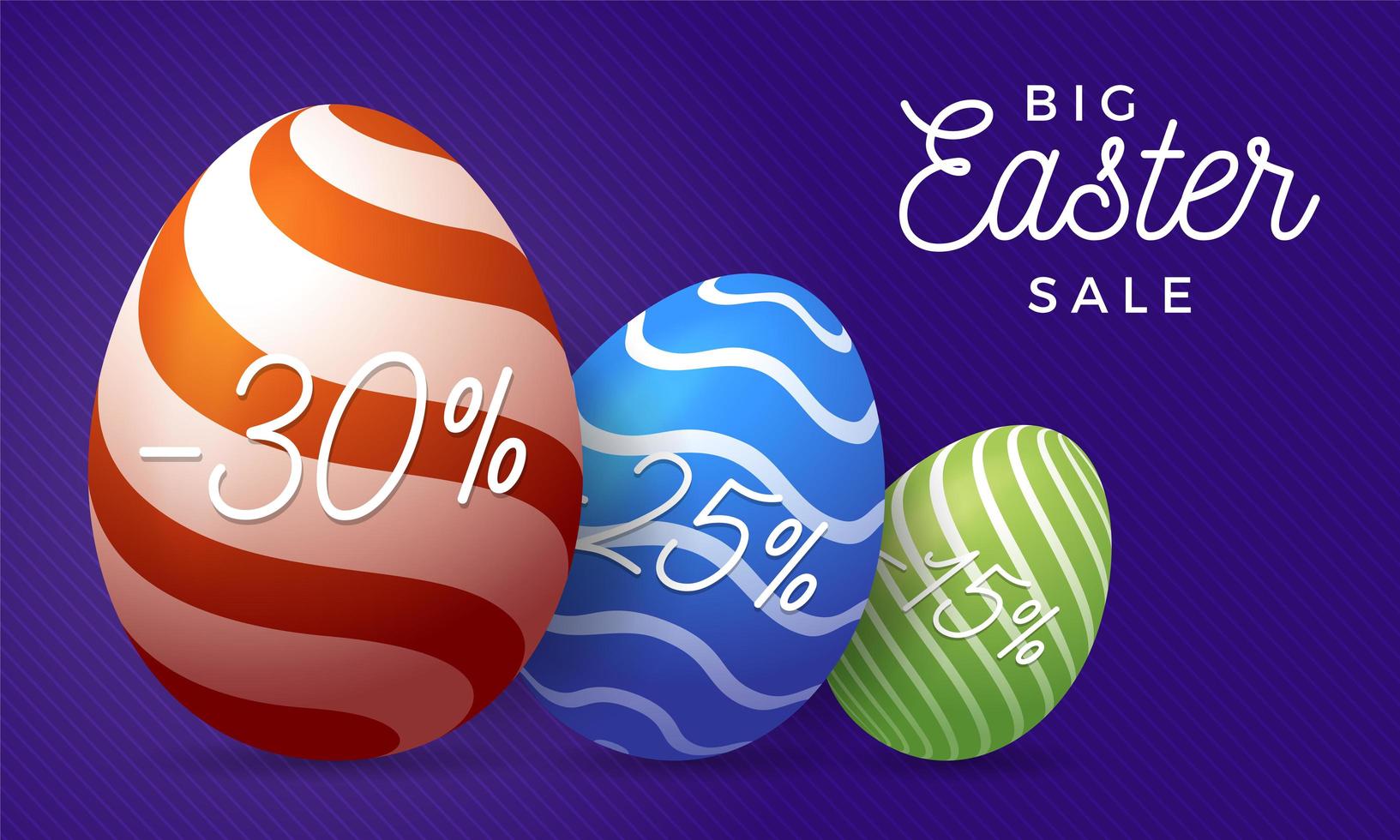 banner orizzontale di vendita di uova di Pasqua vettore