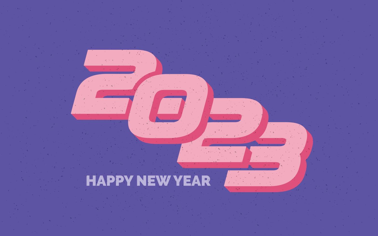 nuovo anno 2023 retrò grunge logo design vettore