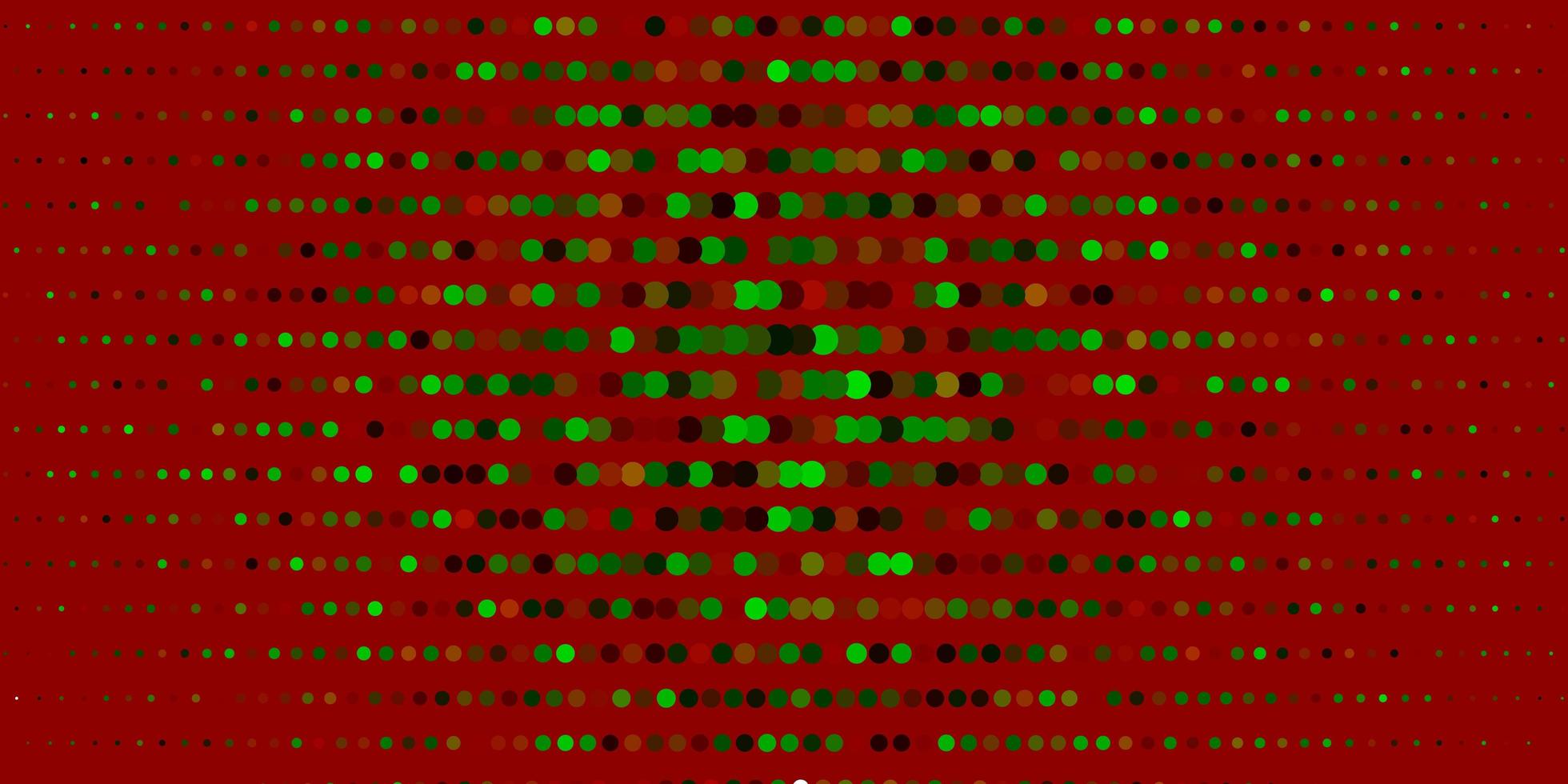 sfondo vettoriale verde scuro, rosso con bolle.