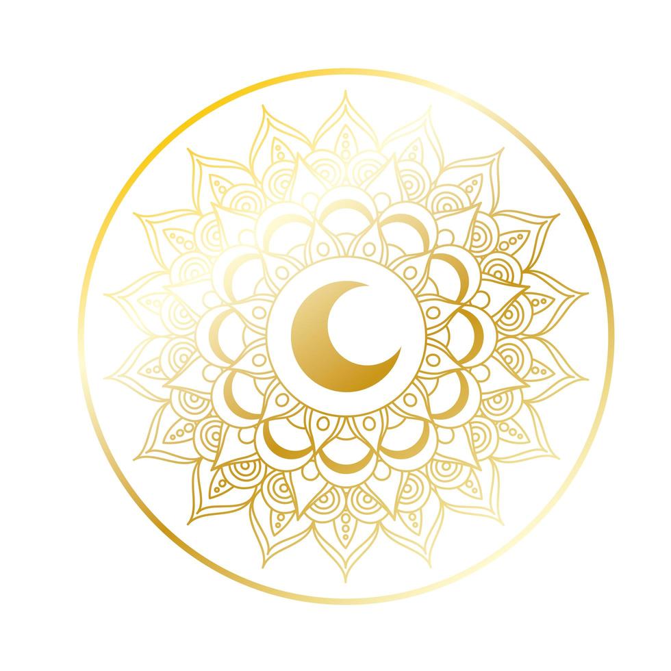 decorazione dorata mandala ramadan kareem vettore