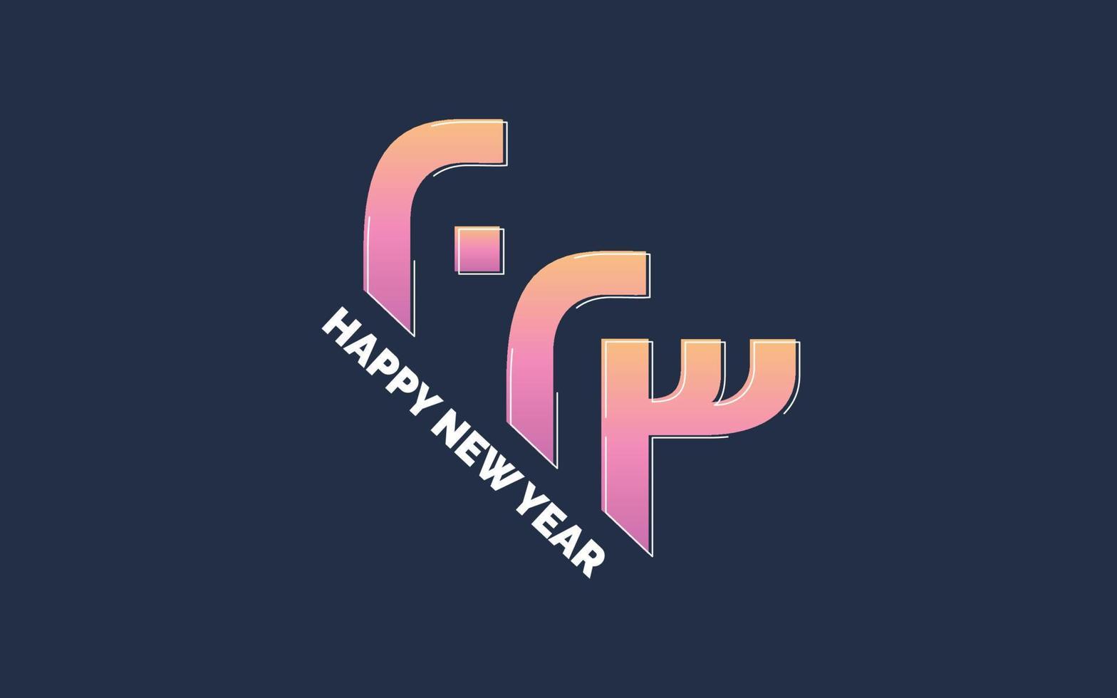 nuovo anno 2023 rosa logo design vettore