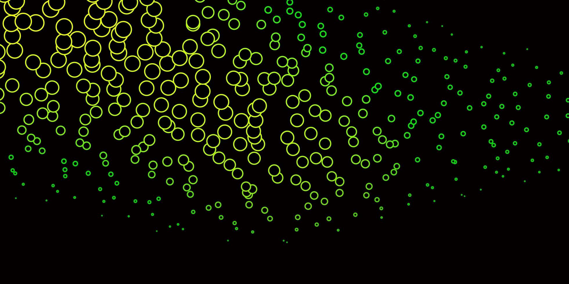 layout vettoriale verde scuro, giallo con cerchi.