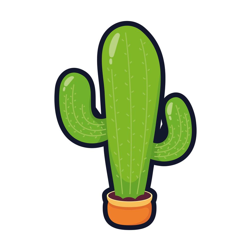 Cactus pianta messicana in vaso di ceramica in stile piatto illustrazione vettoriale design