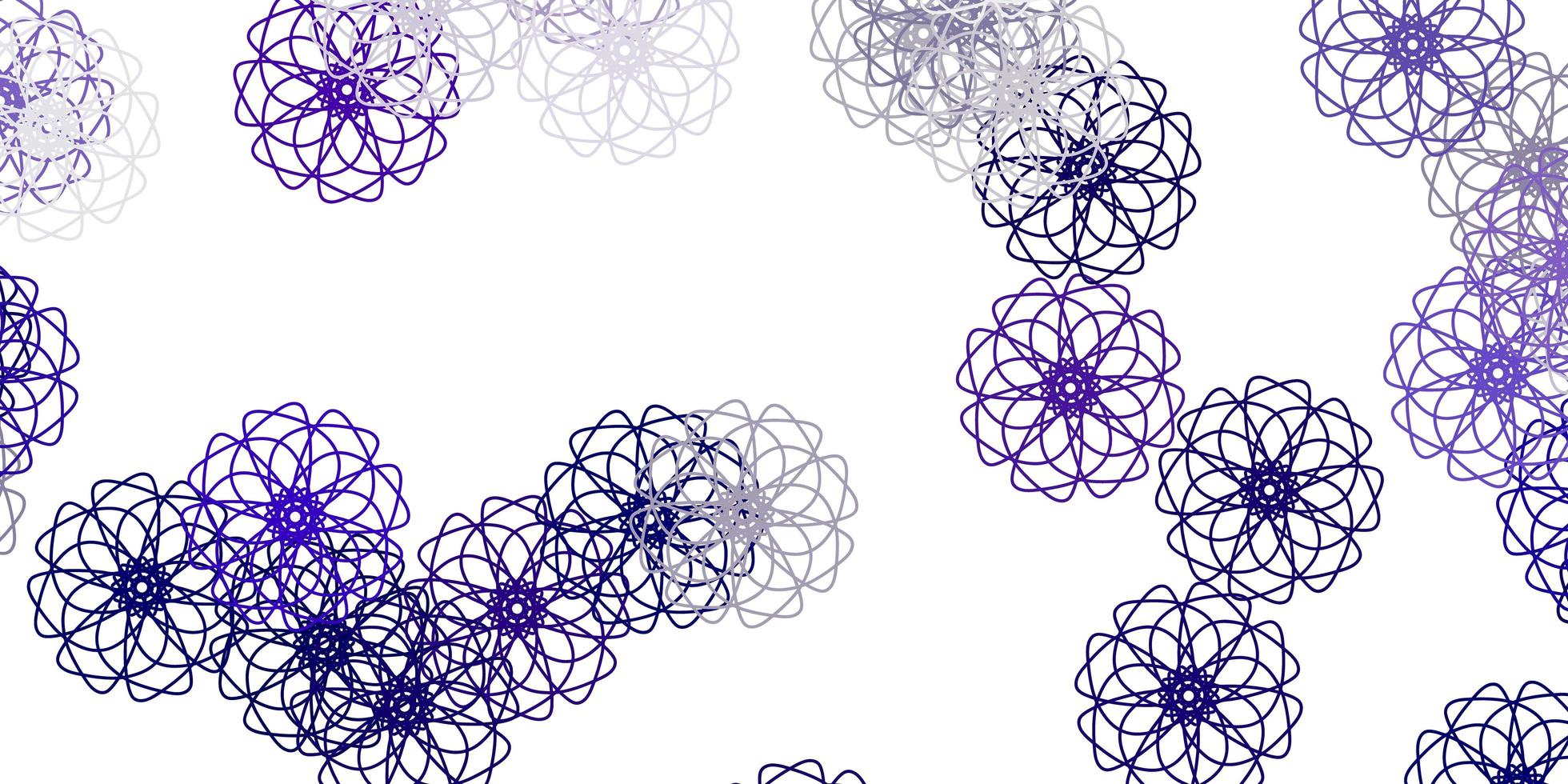 modello doodle vettoriale viola chiaro con fiori