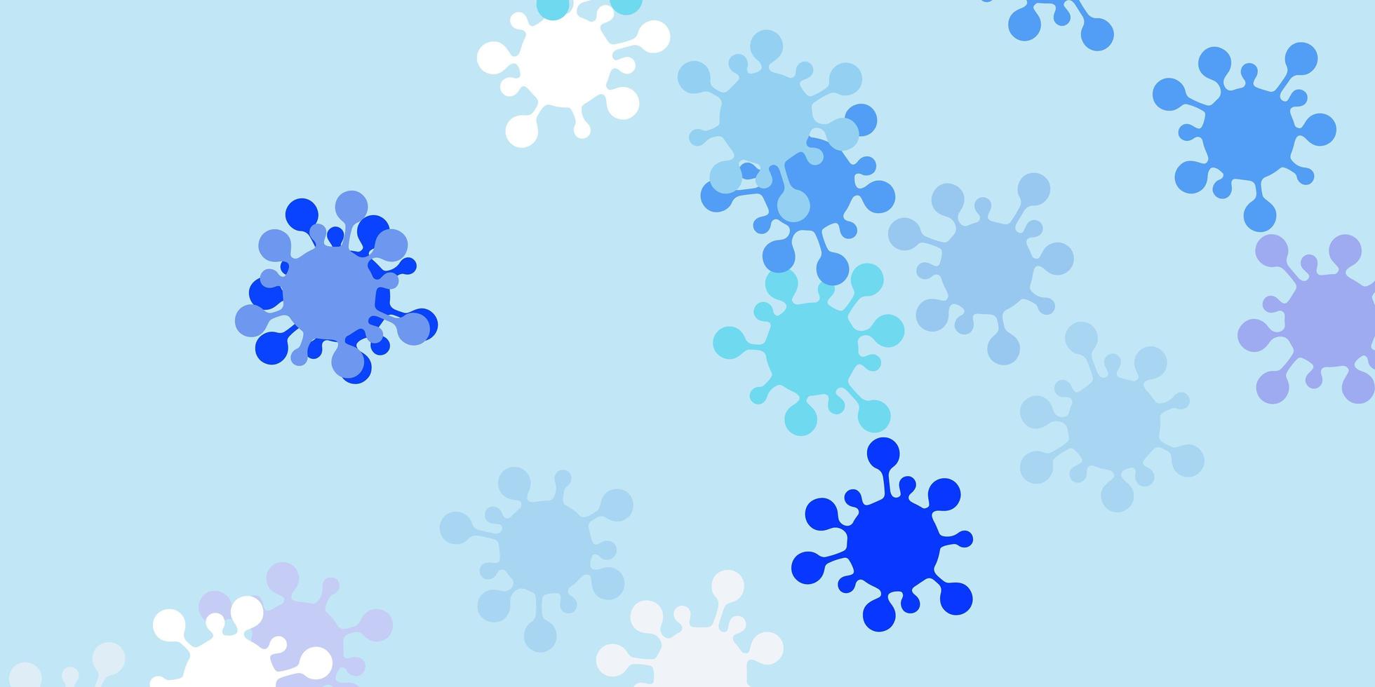 modello vettoriale azzurro con elementi di coronavirus