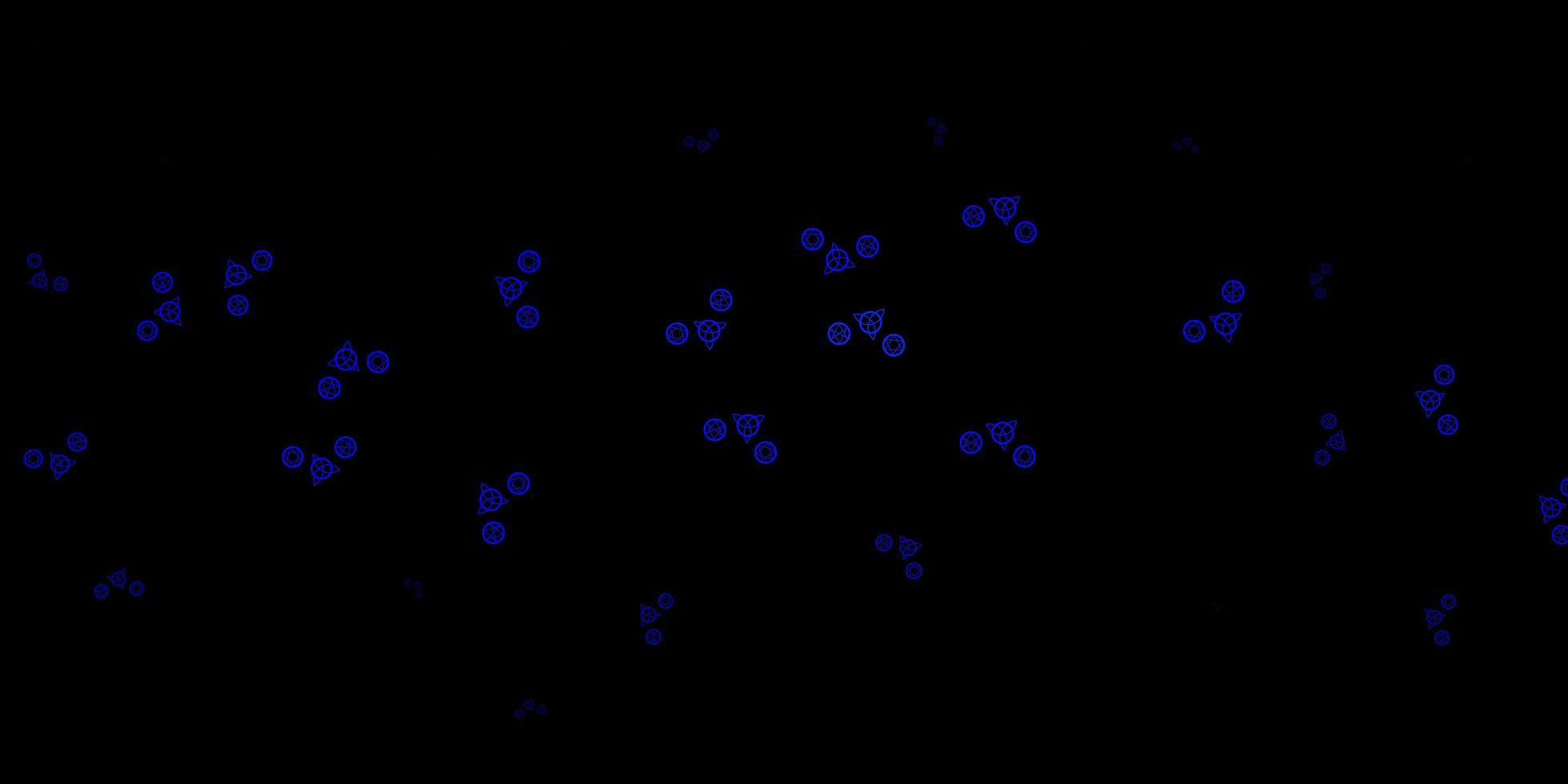 sfondo vettoriale blu scuro con simboli misteriosi.