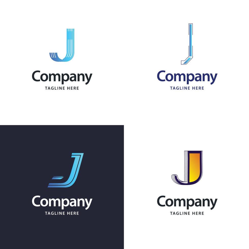 lettera j grande logo imballare design creativo moderno loghi design per il tuo attività commerciale vettore