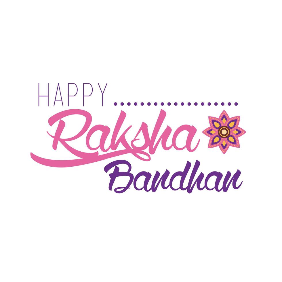 felice celebrazione di raksha bandhan con scritte in stile piatto vettore