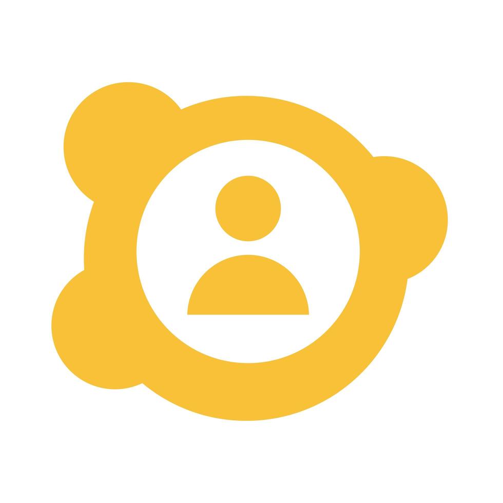 icona di stile blocco avatar utente sagoma vettore