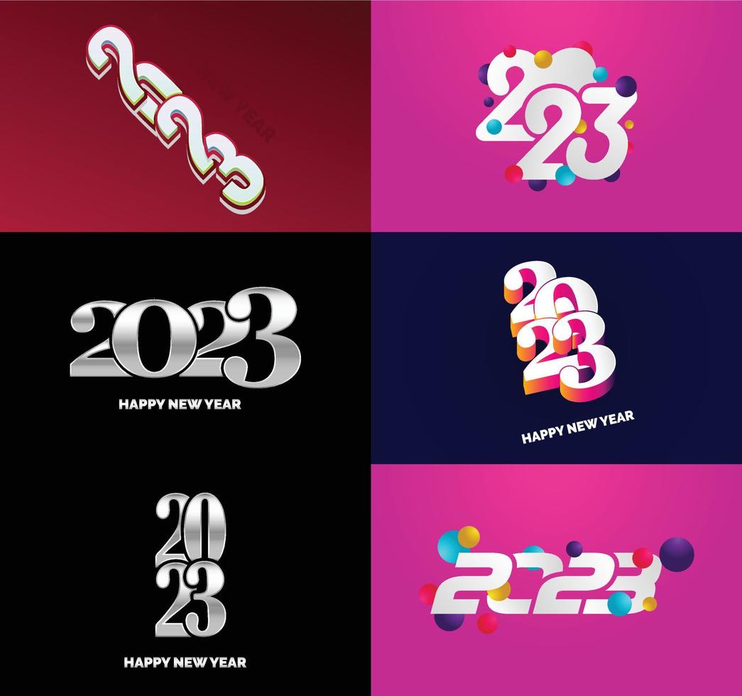 grande impostato di 2023 contento nuovo anno logo testo design 2023 numero design modello vettore