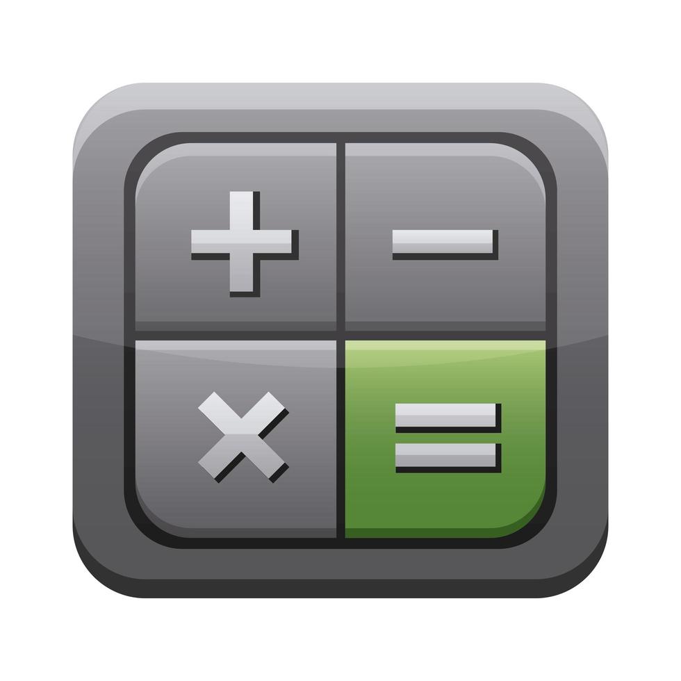 icona isolata del menu pulsante app calcolatrice vettore