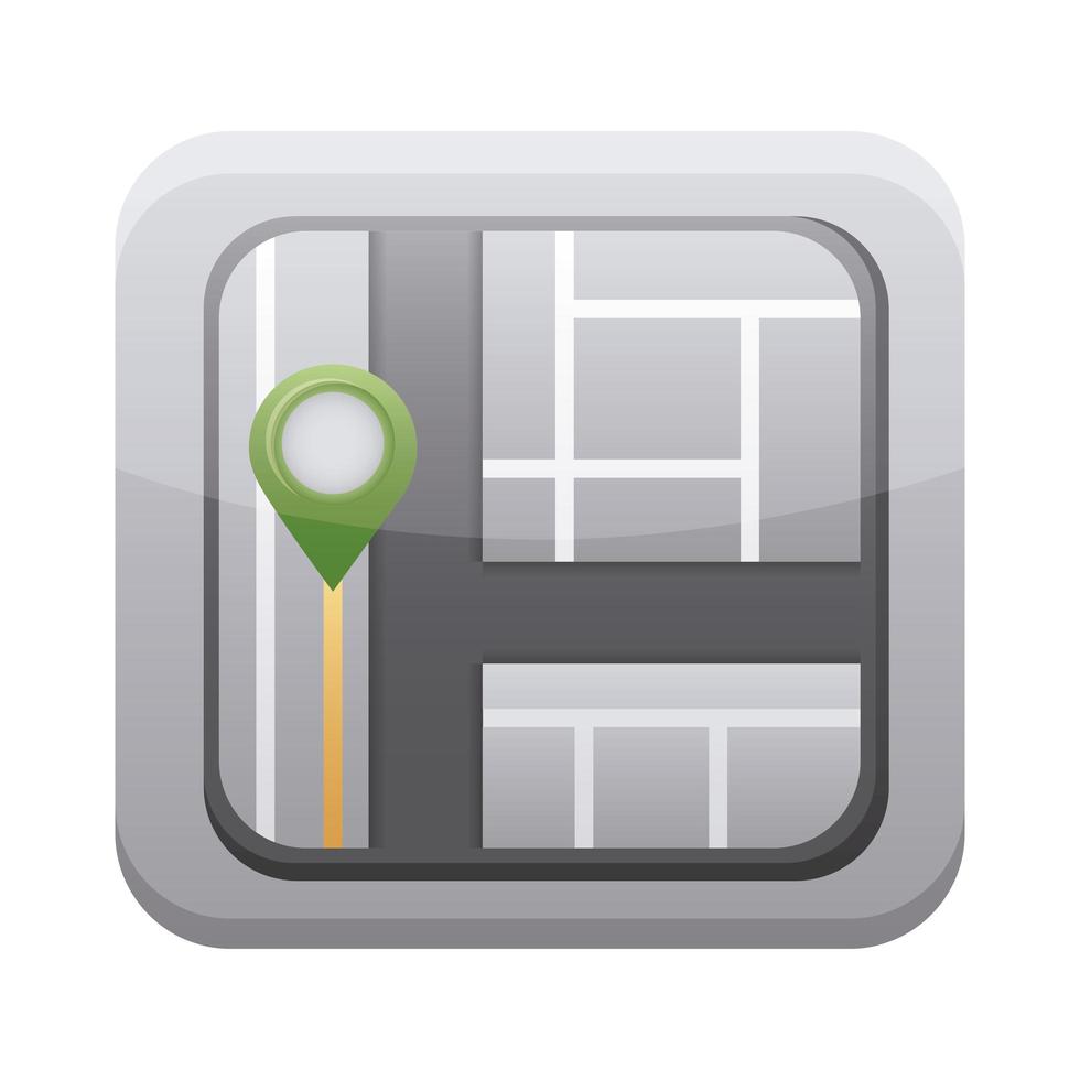 icona isolata del menu pulsante app gps vettore
