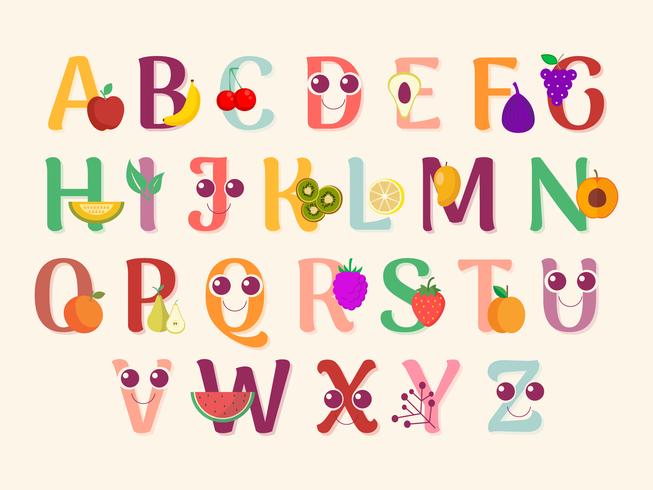 Cute Alphabet Art per la camera dei bambini vettore