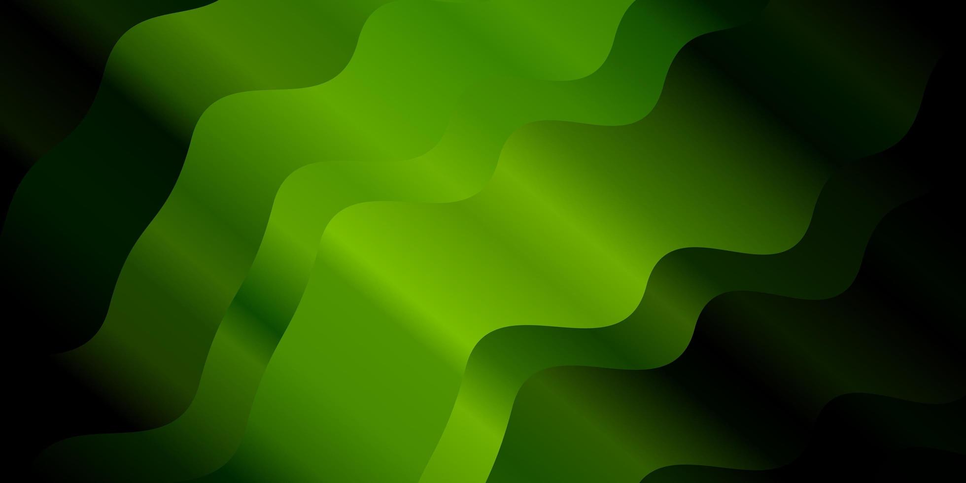 sfondo vettoriale verde scuro con linee piegate.