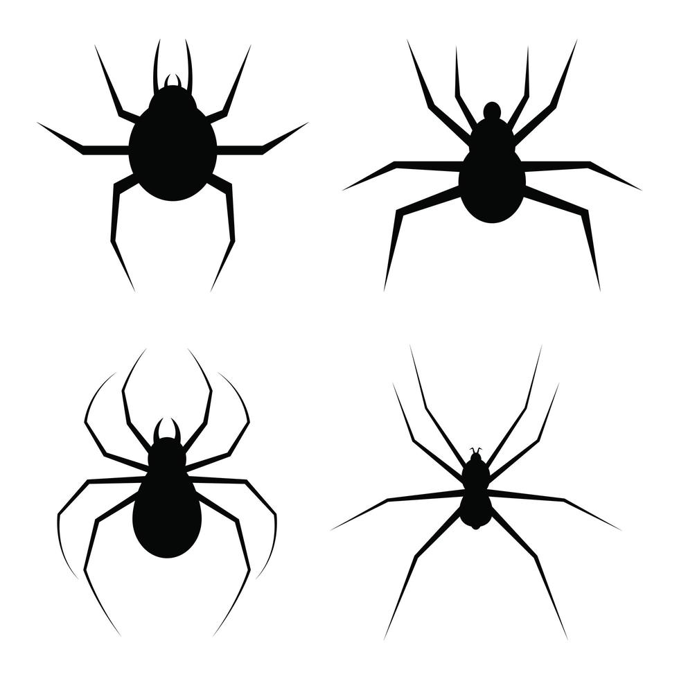 illustrazione di progettazione di vettore del ragno isolato su priorità bassa bianca