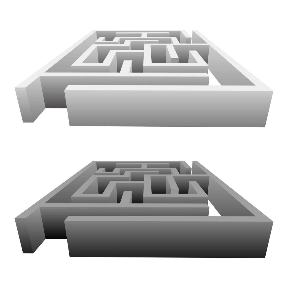 illustrazione di disegno vettoriale labirinto isolato su sfondo bianco
