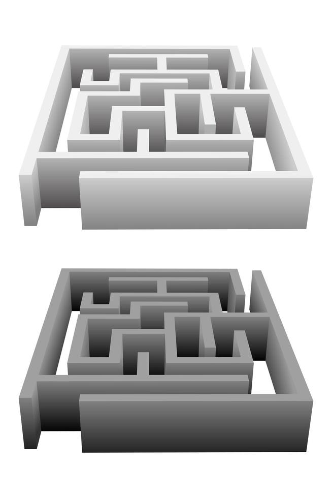 illustrazione di disegno vettoriale labirinto isolato su sfondo bianco