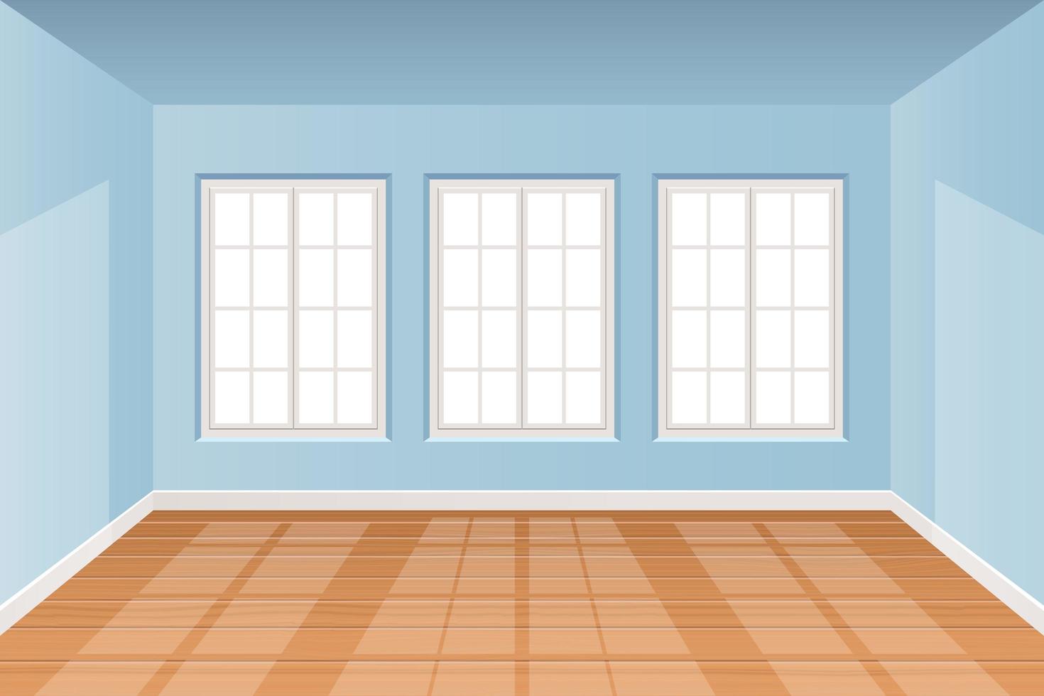 interno della stanza realistica con illustrazione di disegno vettoriale pavimento in legno