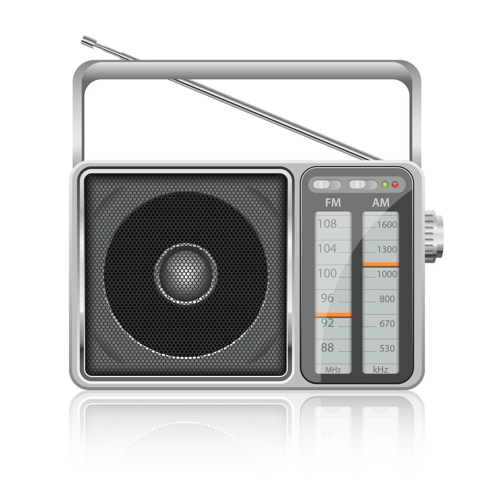 portatile vintage radio design illustrazione vettoriale isolato su sfondo bianco