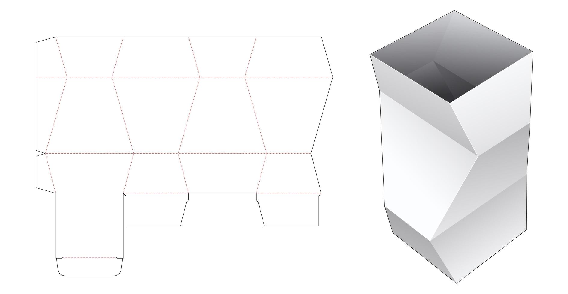 modello fustellato di scatola di cancelleria poligonale vettore