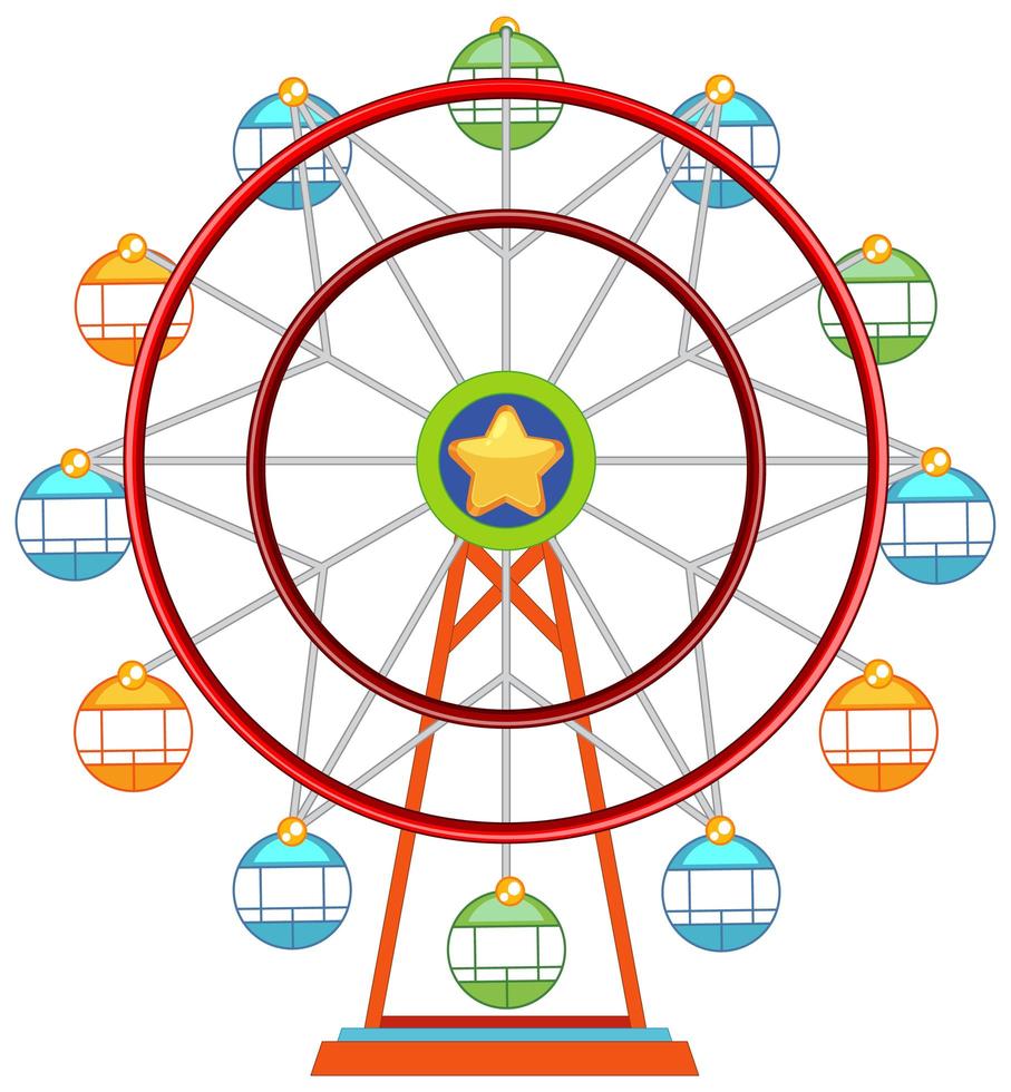 ruota panoramica Ferris colorato isolato su sfondo bianco vettore