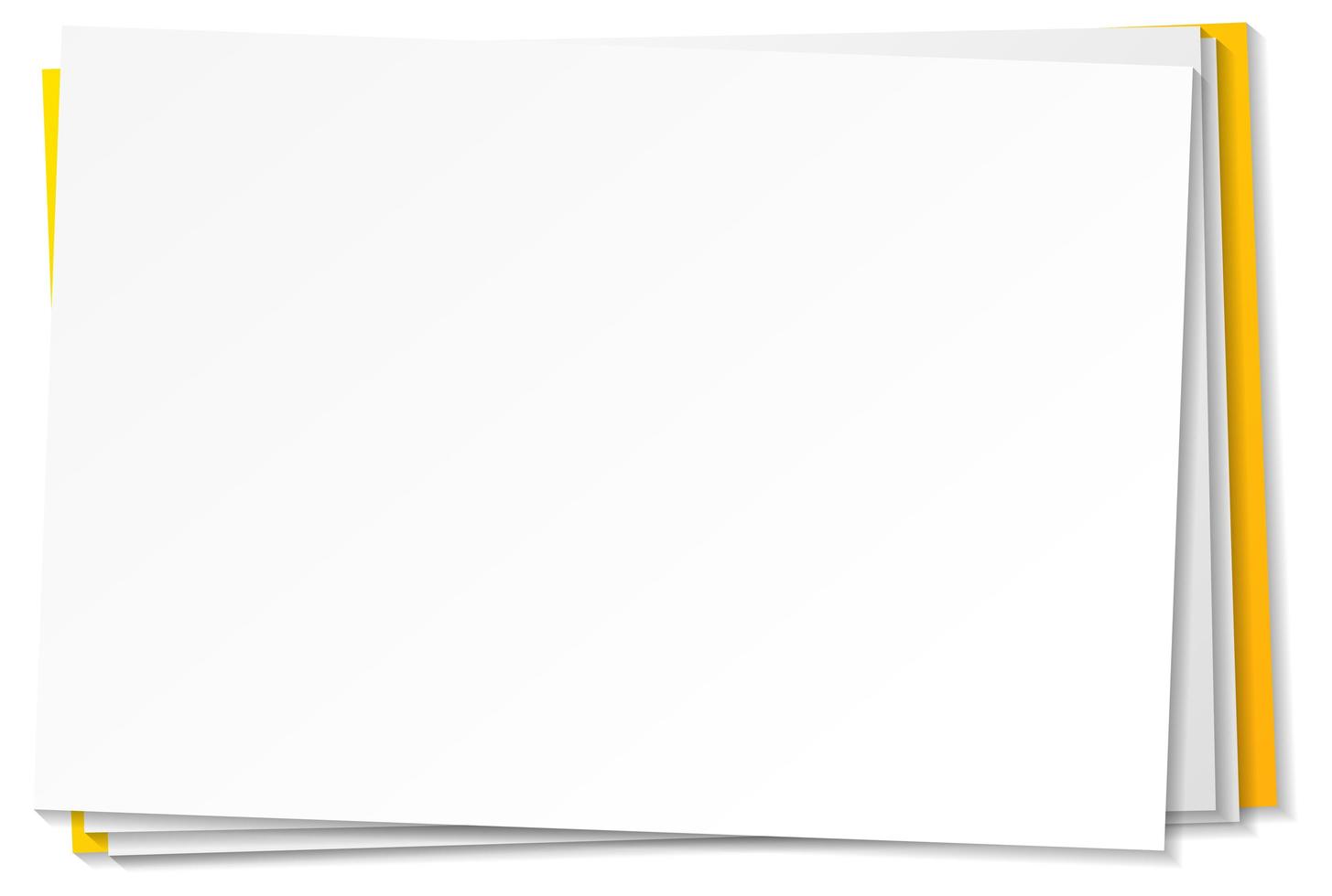 modello di nota di carta bianca su sfondo bianco vettore