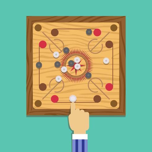 Carrom che gioca vettore dell'illustrazione