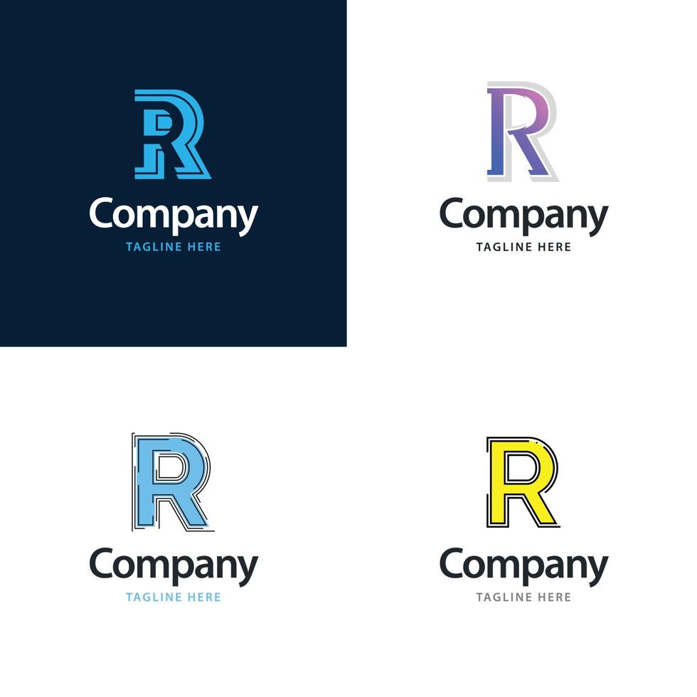 lettera r grande logo imballare design creativo moderno loghi design per il tuo attività commerciale vettore