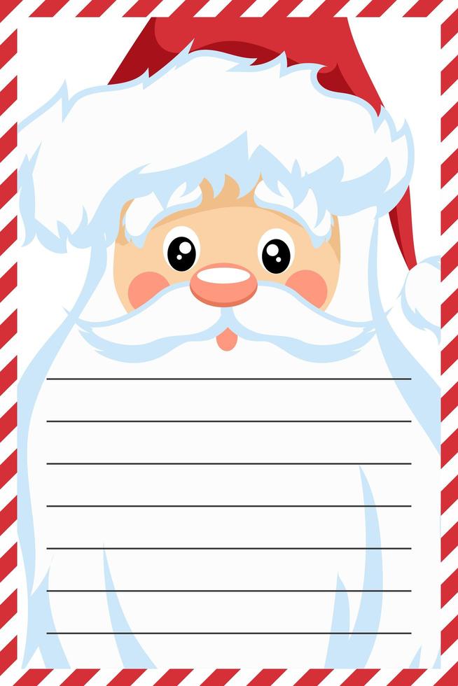 disegno di carta di Babbo Natale per la lettera di Natale vettore