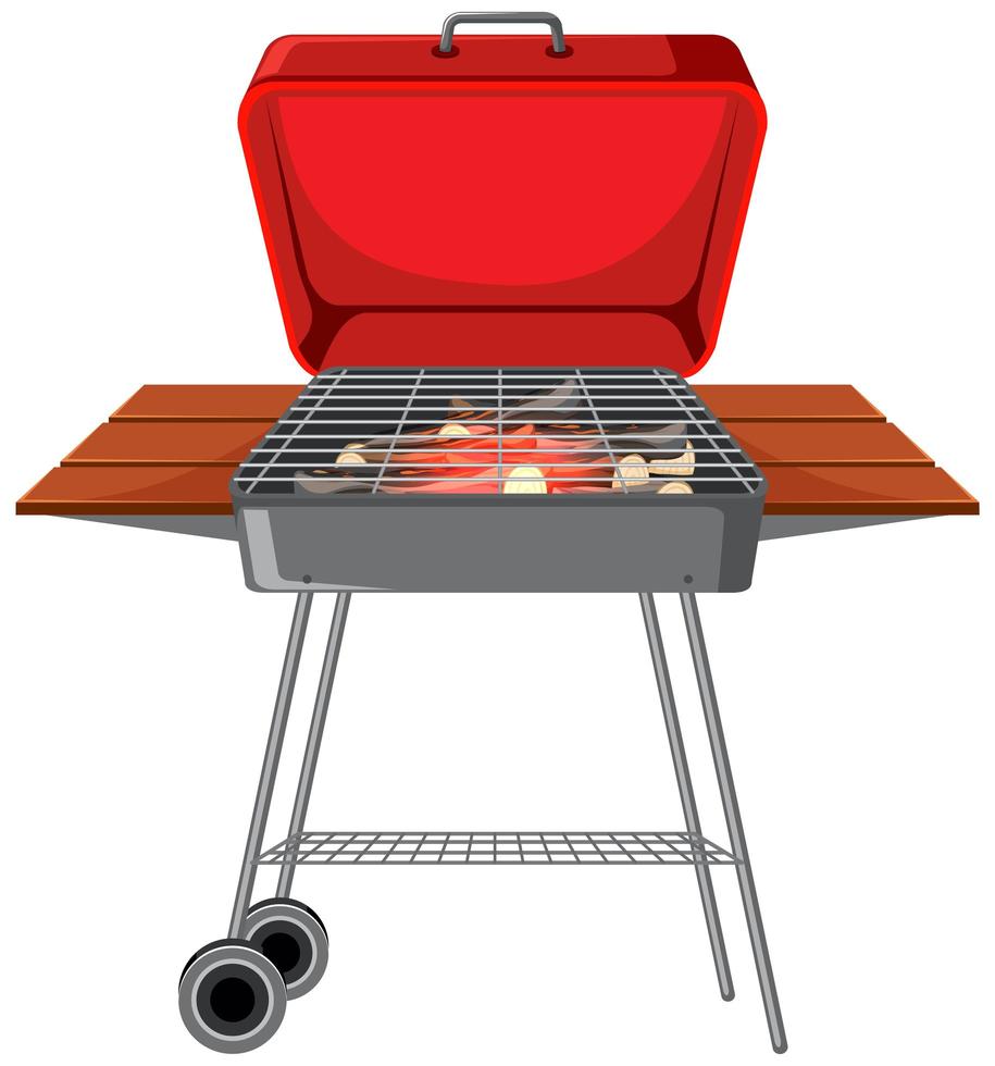 griglia del barbecue su priorità bassa bianca vettore