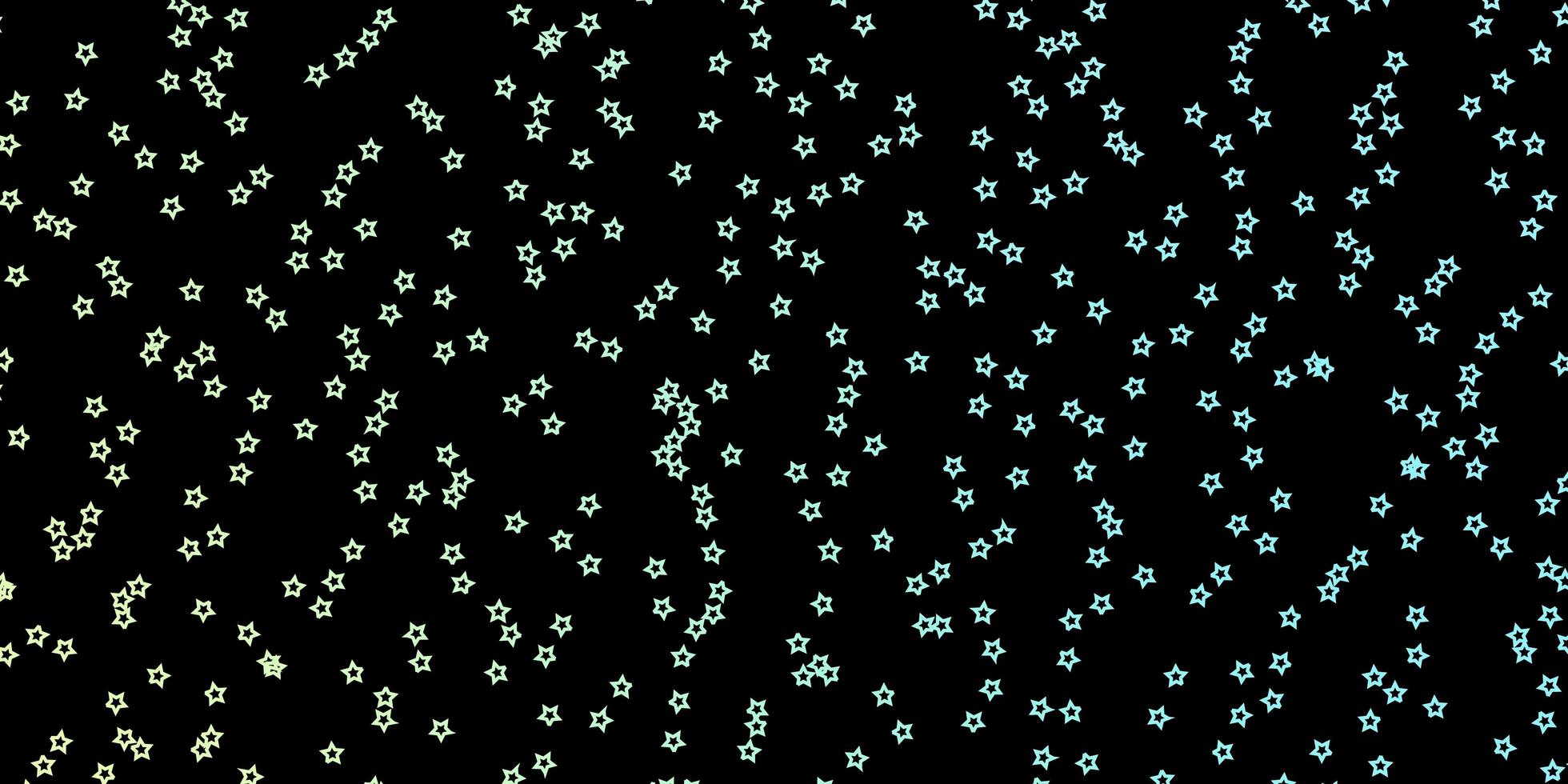 modello vettoriale blu scuro, verde con stelle astratte.