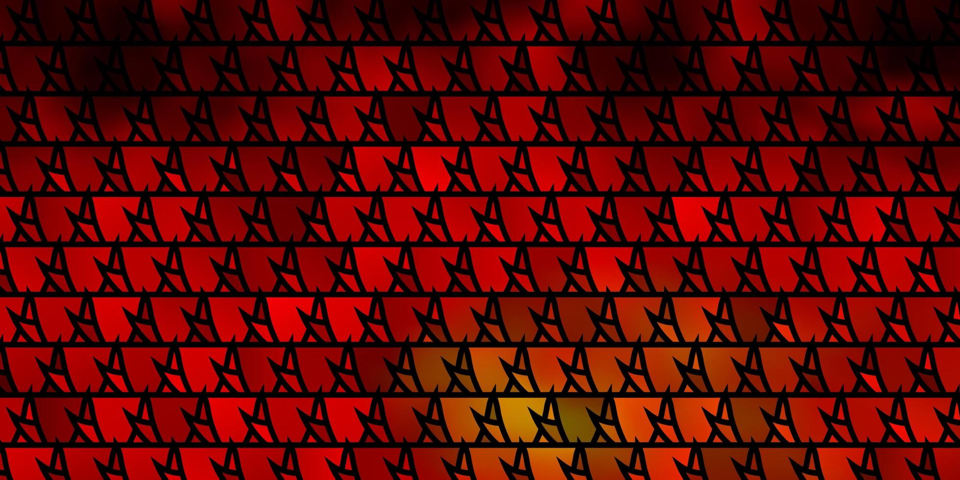 layout vettoriale rosso scuro, giallo con linee, triangoli.