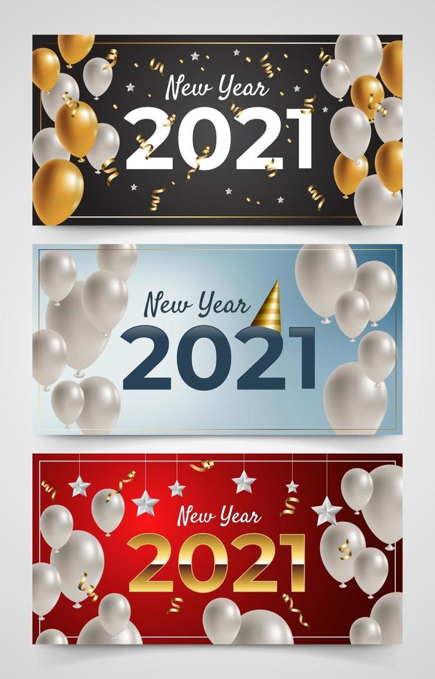 banner del nuovo anno 2021 vettore