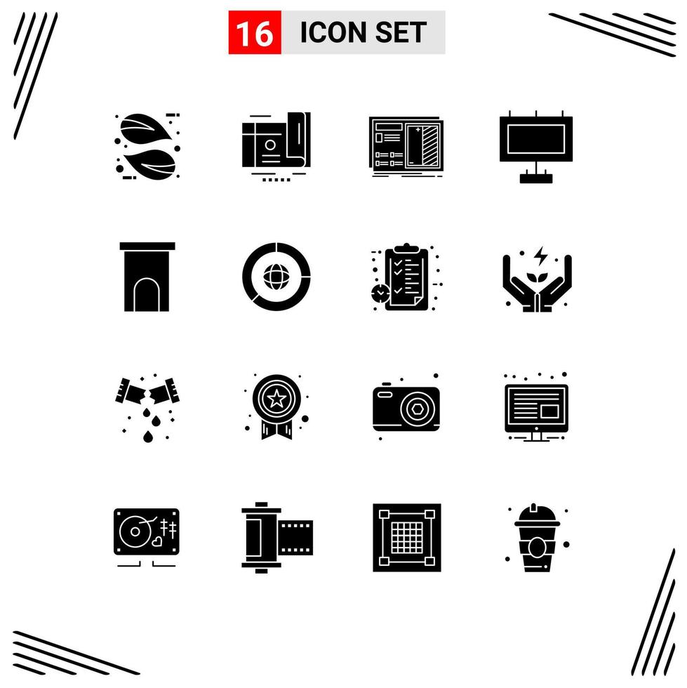 16 creativo icone moderno segni e simboli di tenuta strada planimetria tavola prototipo modificabile vettore design elementi