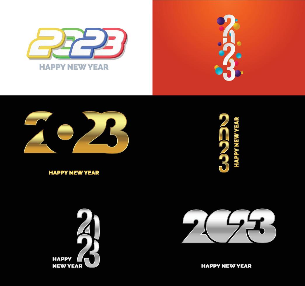 grande impostato di 2023 contento nuovo anno logo testo design 2023 numero design modello vettore