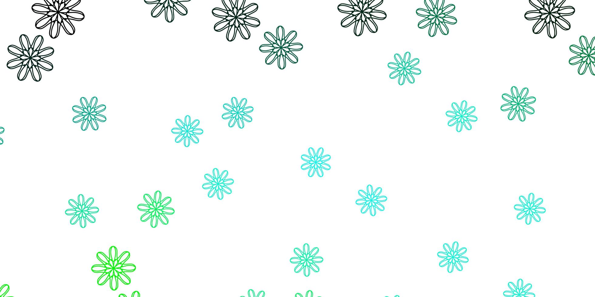 struttura di doodle di vettore verde chiaro con fiori.