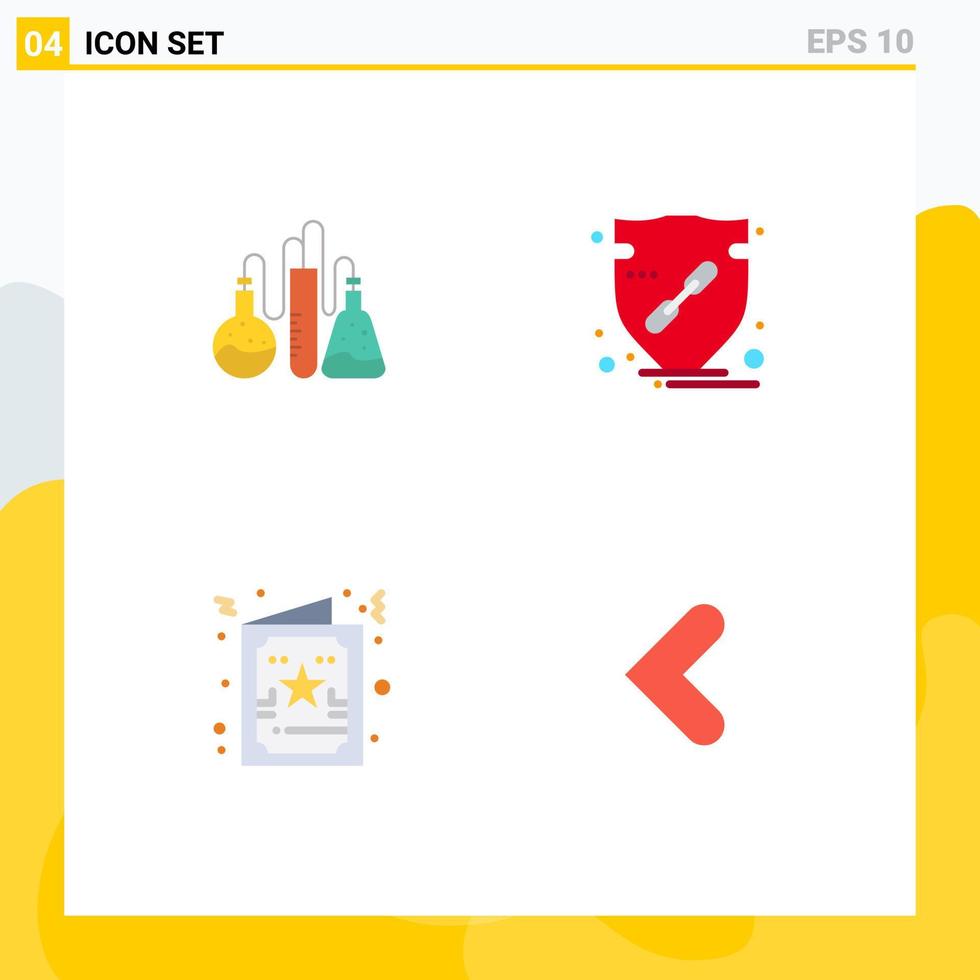 4 universale piatto icone impostato per ragnatela e mobile applicazioni chimico carta scienza freccia saluto modificabile vettore design elementi