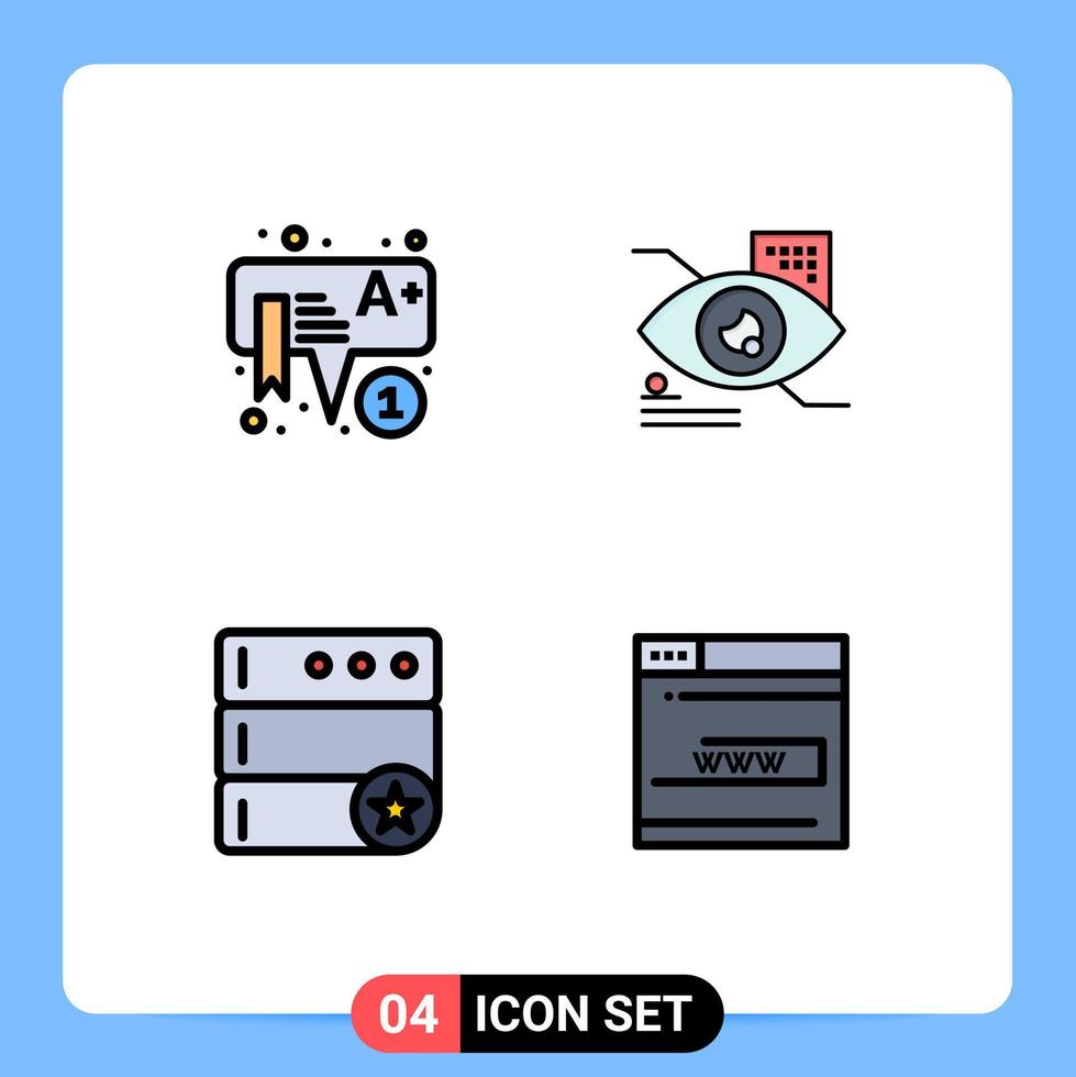 impostato di 4 moderno ui icone simboli segni per formazione scolastica preferito prescolastico eyetap ragnatela modificabile vettore design elementi