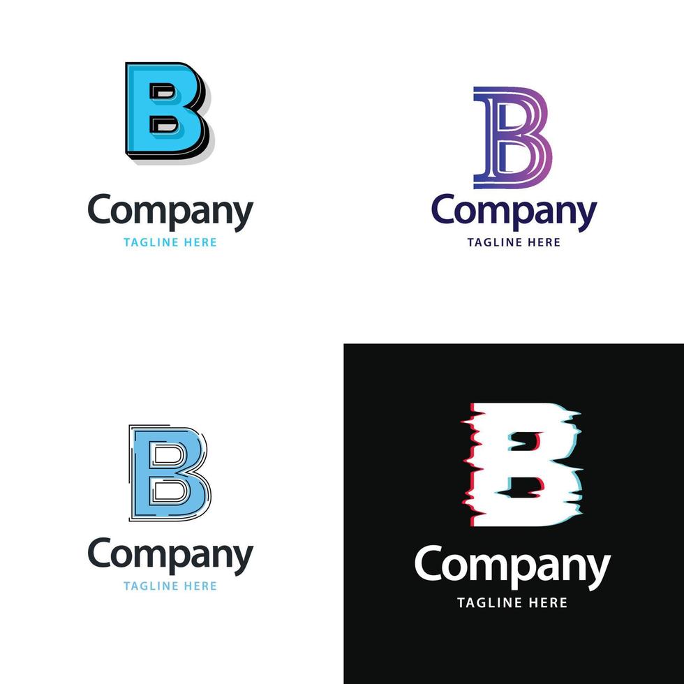 lettera B grande logo imballare design creativo moderno loghi design per il tuo attività commerciale vettore