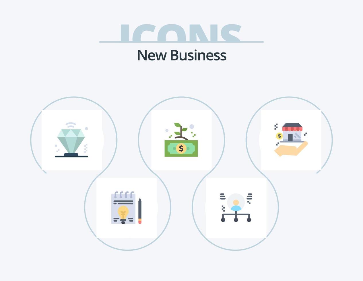 nuovo attività commerciale piatto icona imballare 5 icona design. attività commerciale. foglia. le persone. investire. attività commerciale vettore
