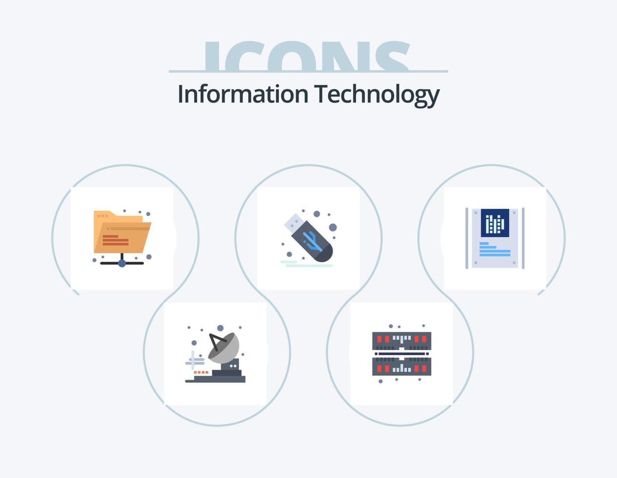 informazione tecnologia piatto icona imballare 5 icona design. decrittazione. crittografia. Rete. analisi. bastone vettore