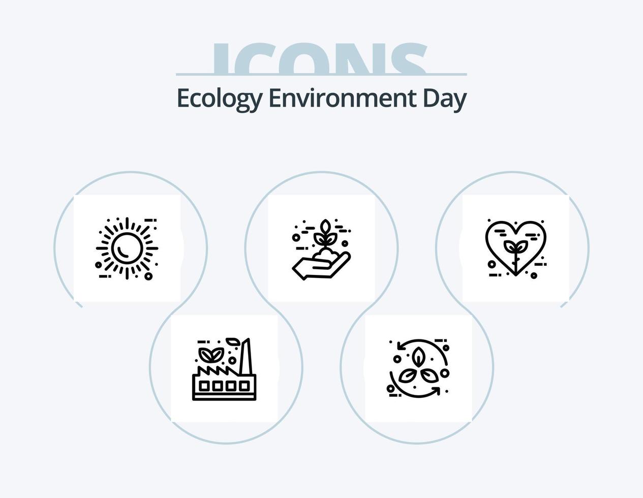 ecologia linea icona imballare 5 icona design. riciclare. eco. foglia. far cadere. amore vettore