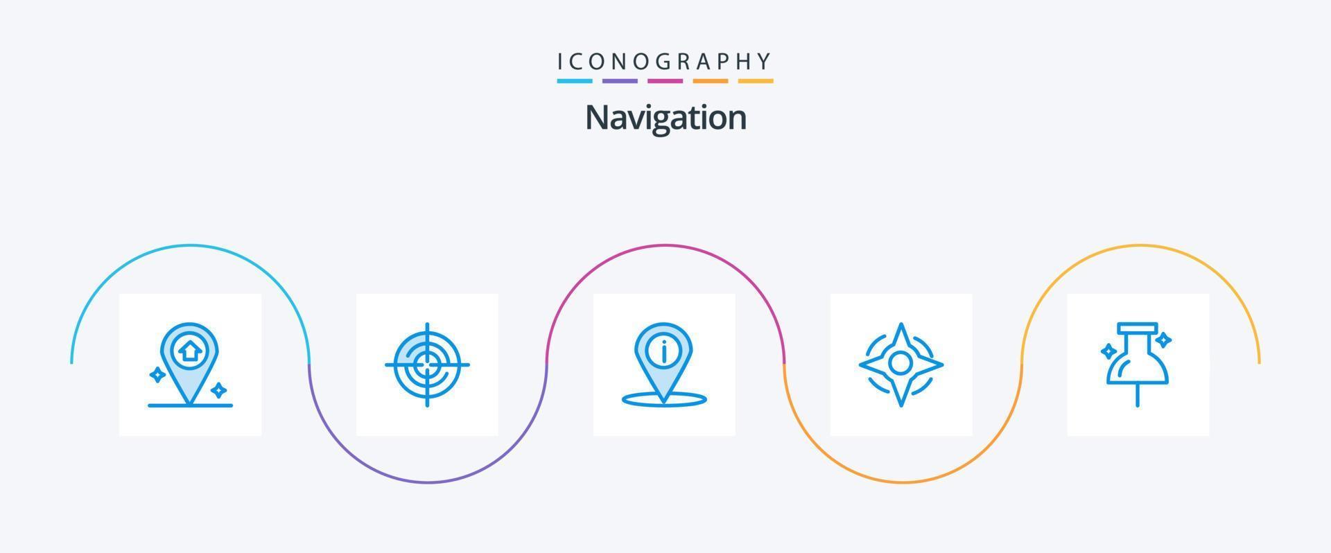 navigazione blu 5 icona imballare Compreso . navigazione. navigazione. Posizione. navigazione vettore