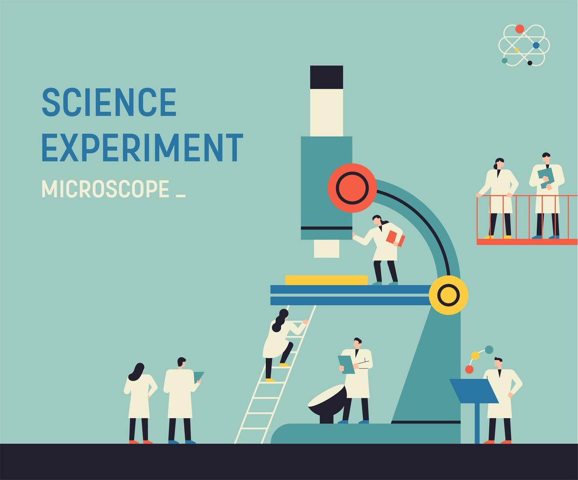 esperimento scientifico - microscopio vettore