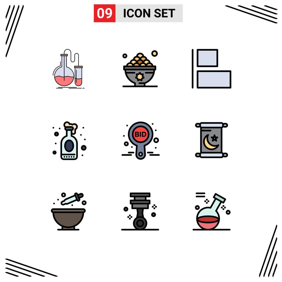 9 creativo icone moderno segni e simboli di offerta festa pranzo bevanda sinistra modificabile vettore design elementi