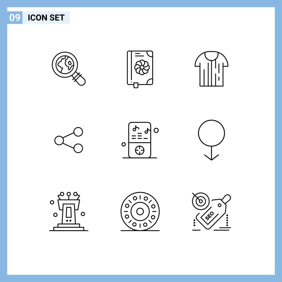 9 schema concetto per siti web mobile e applicazioni iPod sociale sport Condividere tricot modificabile vettore design elementi